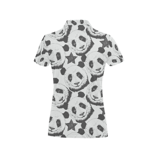 Panda Pattern Print Design A02 Women's Polo Shirt
