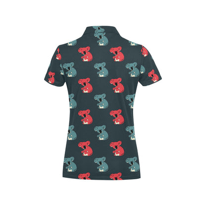 Koala Pattern Print Design 02 Women's Polo Shirt