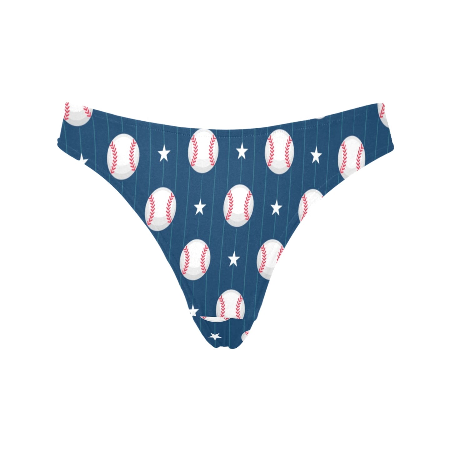 Baseball Star Print Pattern Women's Thongs