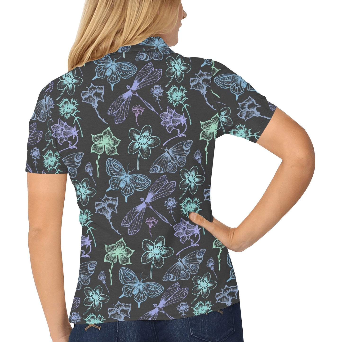Butterfly Dragonfly Women's Polo Shirt