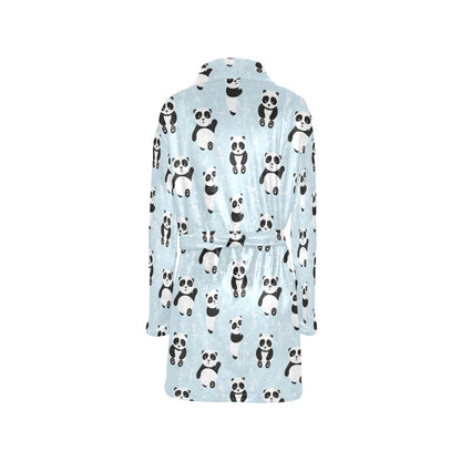 Panda Pattern Print Design A01 Women's Fleece Robe