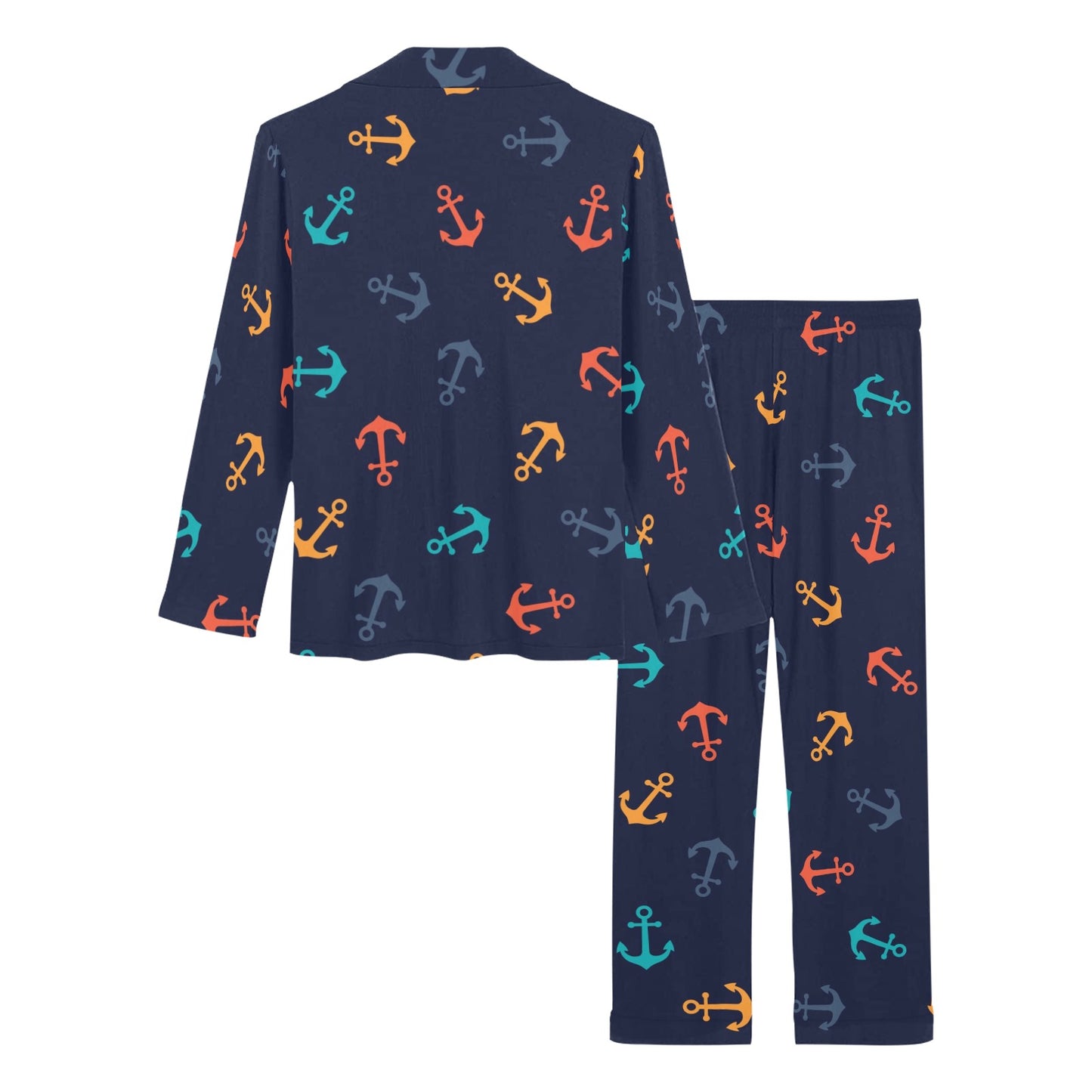 Anchor Pattern Print Design 05 Women's Long Pajama Set
