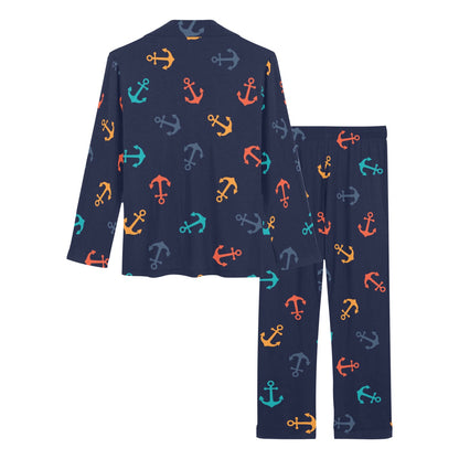 Anchor Pattern Print Design 05 Women's Long Pajama Set
