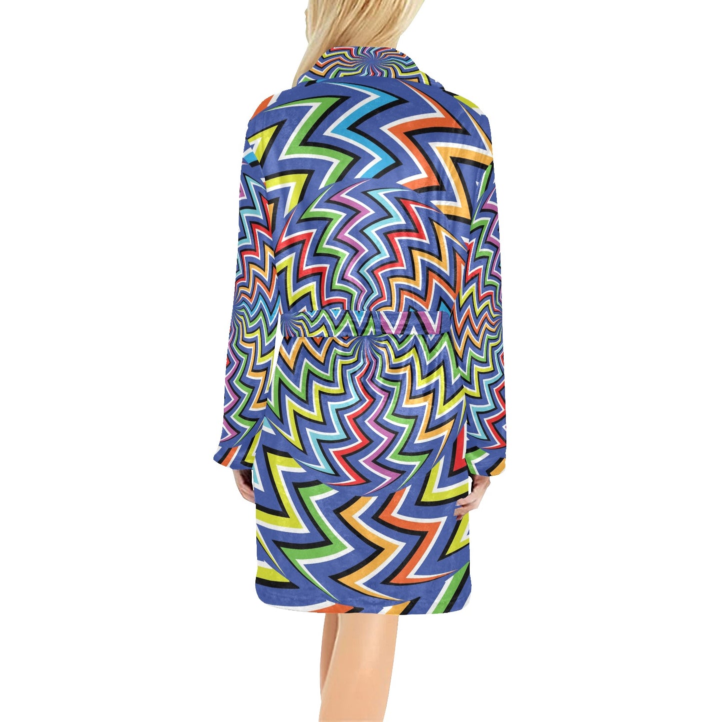 Optical illusion Pattern Print Design A02 Women's Fleece Robe