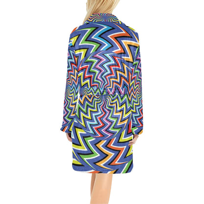 Optical illusion Pattern Print Design A02 Women's Fleece Robe