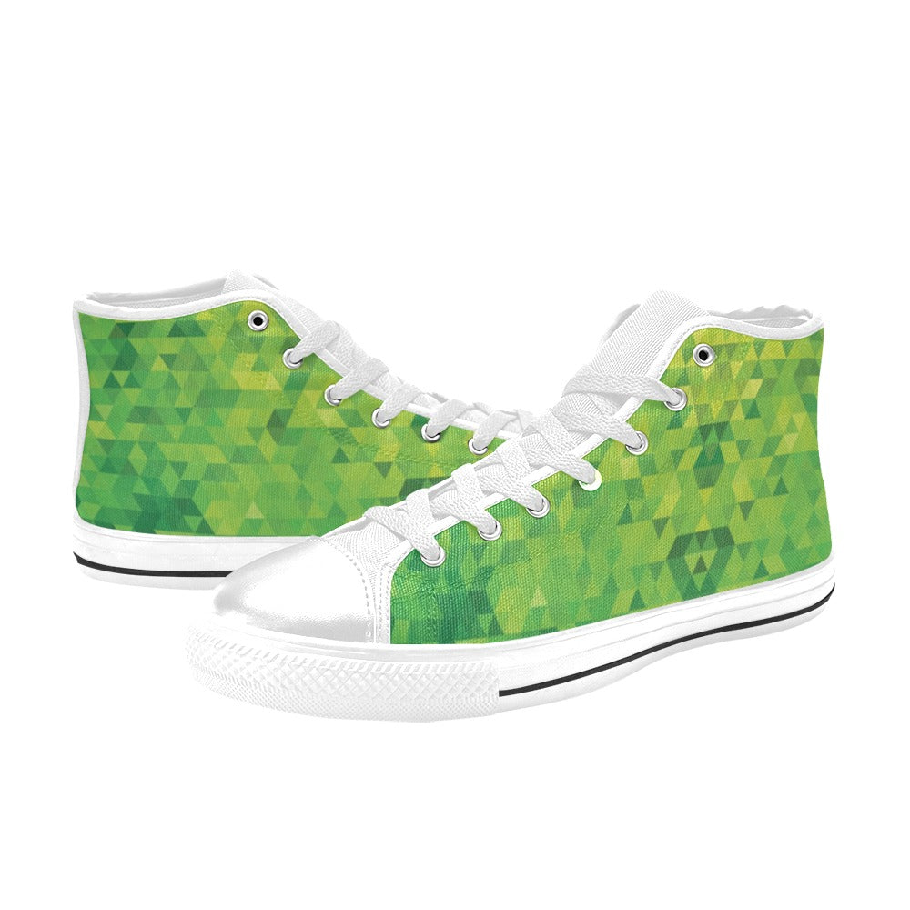 Geometric Print Design LKS402 Men's High Top Canvas Shoes