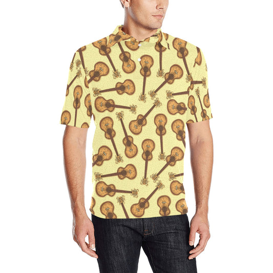 Acoustic Guitar Print Design LKS402 Men Polo Shirt
