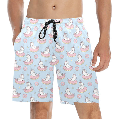 Unicorn Print Design LKS303 Men's Swim Trunks Beach Shorts