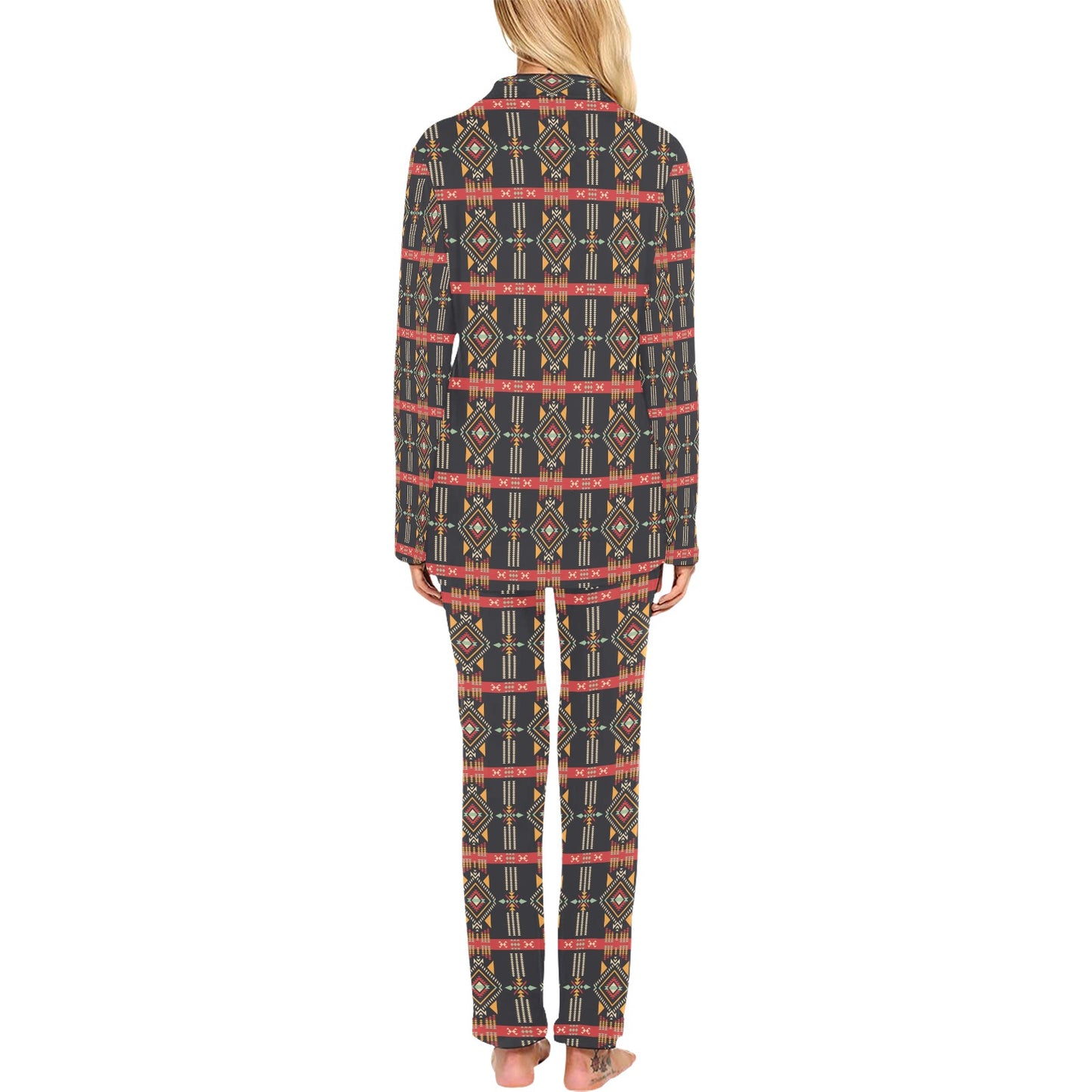Southwest Pattern Print Design LKS303 Women's Long Pajama Set