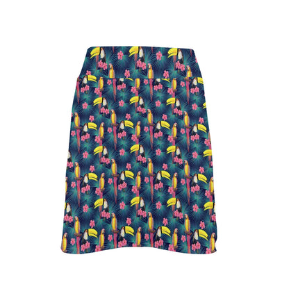 Toucan Parrot Design 17" Golf & Pickleball Skort with Pockets