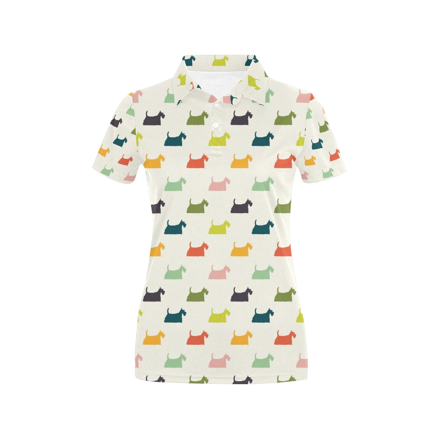 Scottish Terriers Print Design LKS305 Women's Polo Shirt