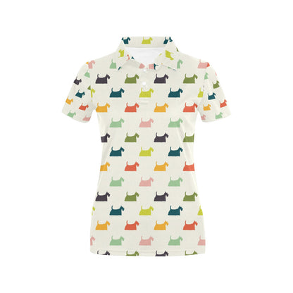 Scottish Terriers Print Design LKS305 Women's Polo Shirt