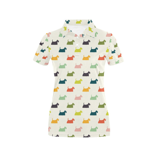 Scottish Terriers Print Design LKS305 Women's Polo Shirt