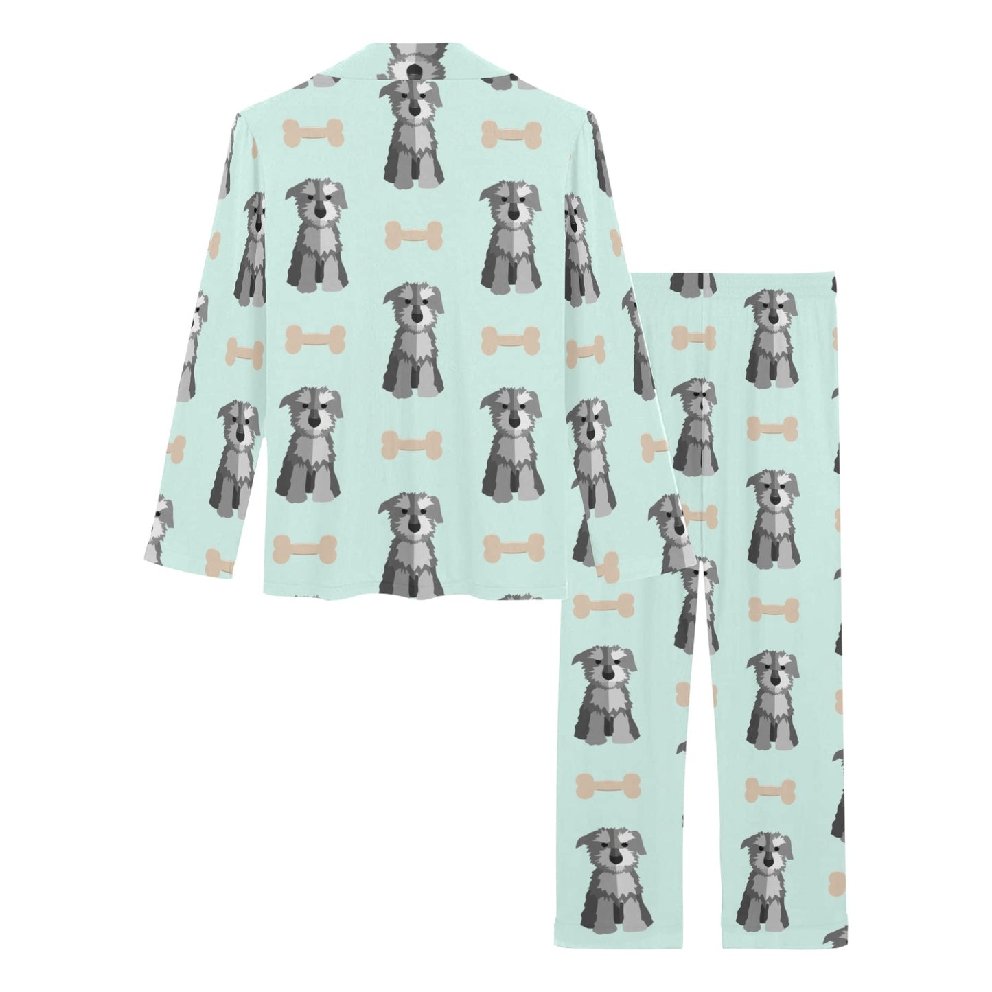 Schnauzers Pattern Print Design A03 Women's Long Pajama Set