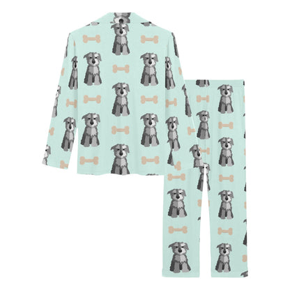 Schnauzers Pattern Print Design A03 Women's Long Pajama Set