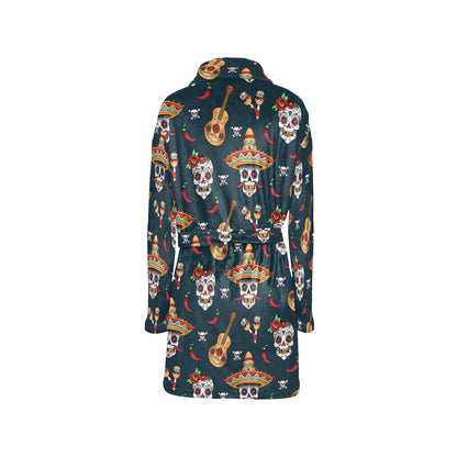 sugar skull Mexican Women's Fleece Robe