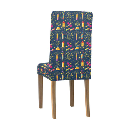 Firework Sparkling Rockets Print Design LKS306 Dining Chair Slipcover