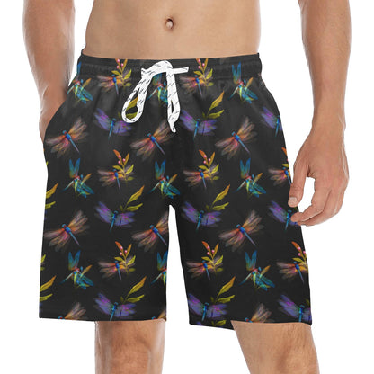 Dragonfly Colorful Realistic Print Men's Swim Trunks Beach Shorts