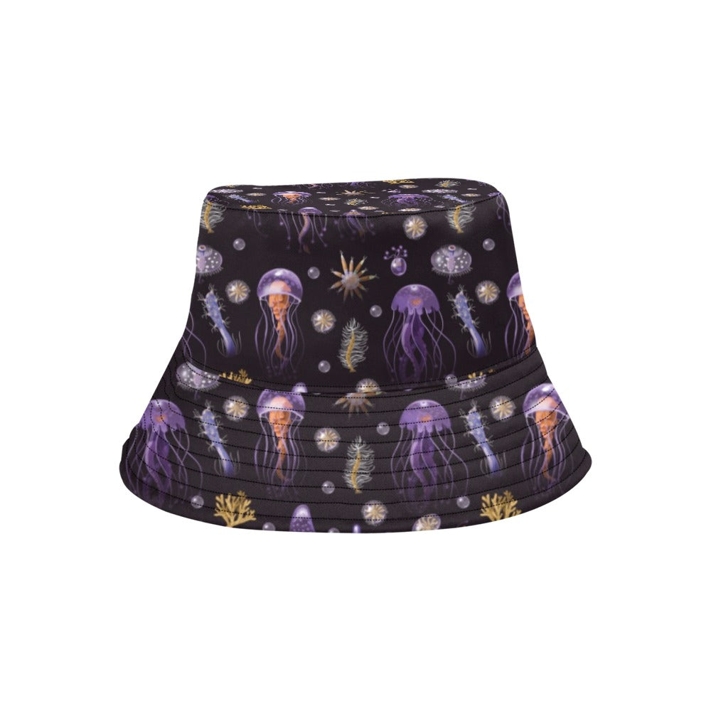 Seaweed With Jelly Fish Print Design LKS305 Unisex Bucket Hat