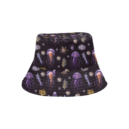 Seaweed With Jelly Fish Print Design LKS305 Unisex Bucket Hat