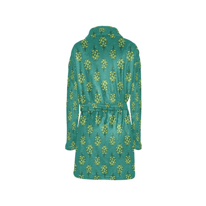 Artichoke Pattern Print Design 04 Women's Fleece Robe