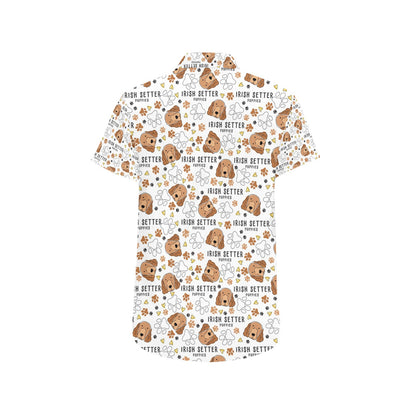 Setters Irish Print Design LKS301 Men Short Sleeve Button Up Shirt