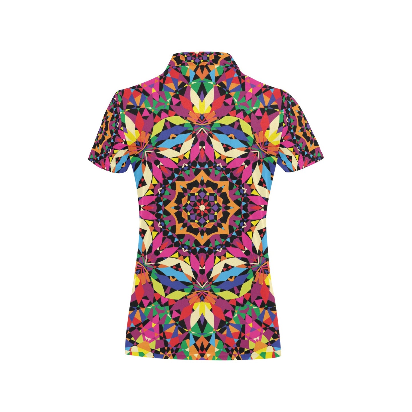 Kaleidoscope Pattern Print Design 02 Women's Polo Shirt