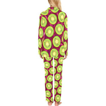 Kiwi Pattern Print Design KW05 Women's Long Pajama Set