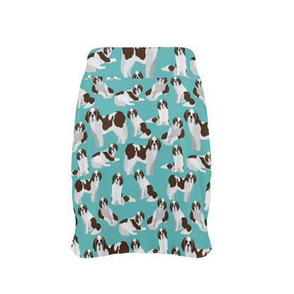 St Bernards Print Design LKS302 17" Golf & Pickleball Skort with Pockets