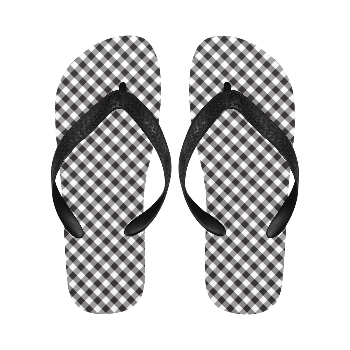Gingham Print Design LKS402 Flip Flops