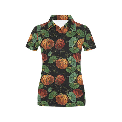Pumpkin Pattern Print Design A02 Women's Polo Shirt
