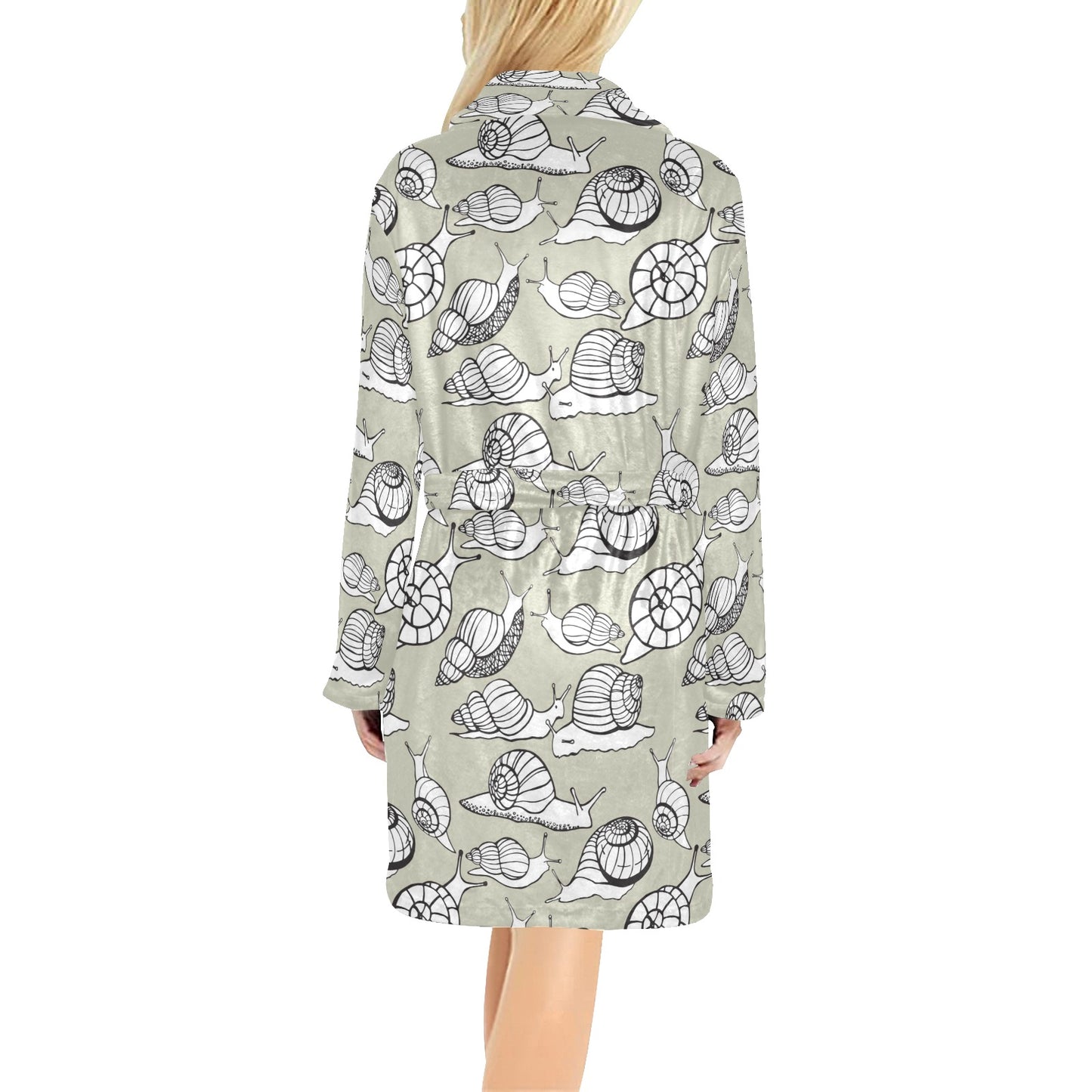 Snail Pattern Print Design 03 Women's Fleece Robe