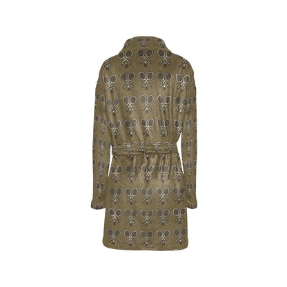 Badminton Pattern Print Design 07 Women's Fleece Robe