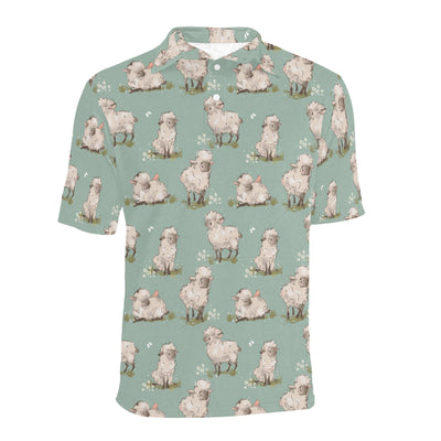 Sheep Print Design LKS405 Men Polo Shirt