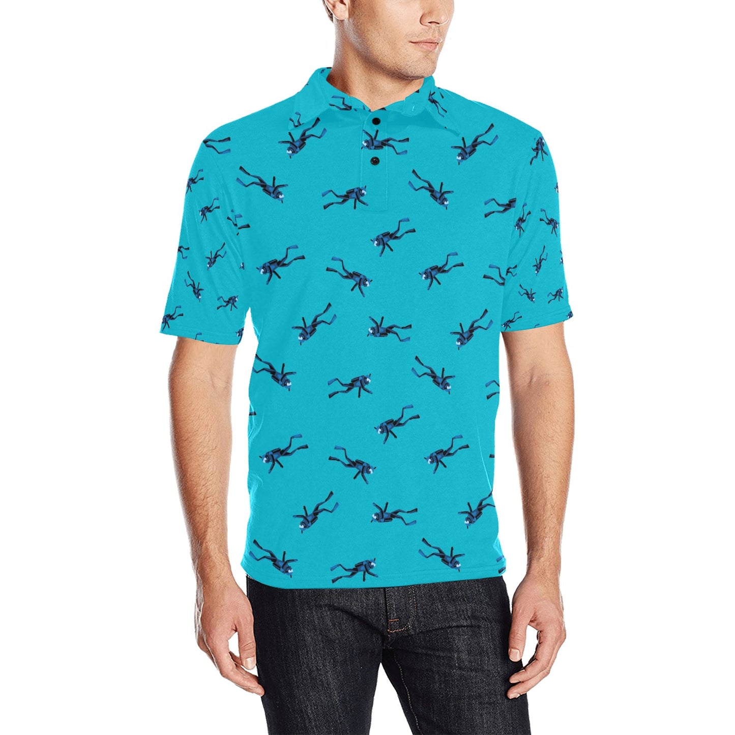 Scuba Driver Print Design LKS304 Men Polo Shirt