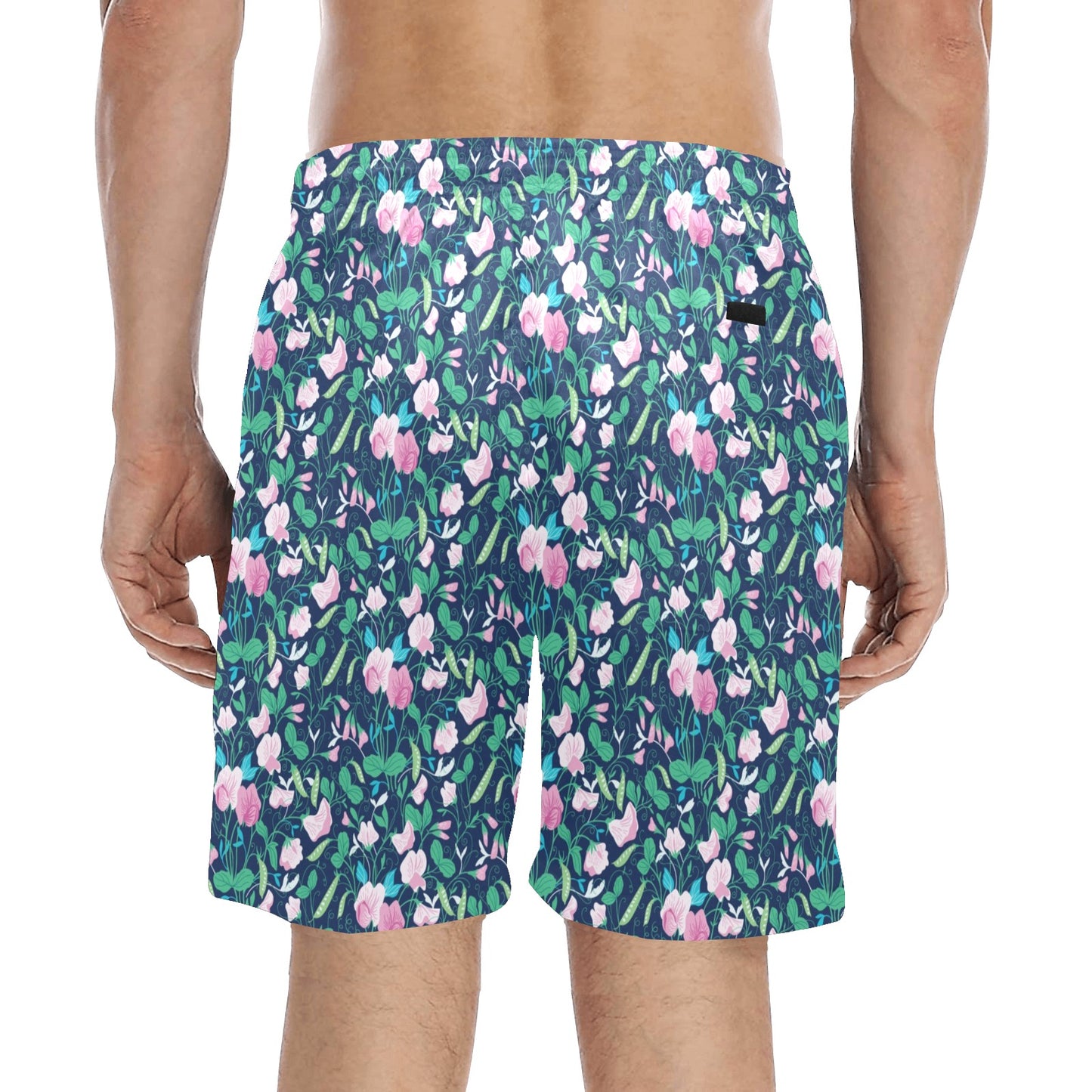 Sweet Pea Print Design LKS303 Men's Swim Trunks Beach Shorts