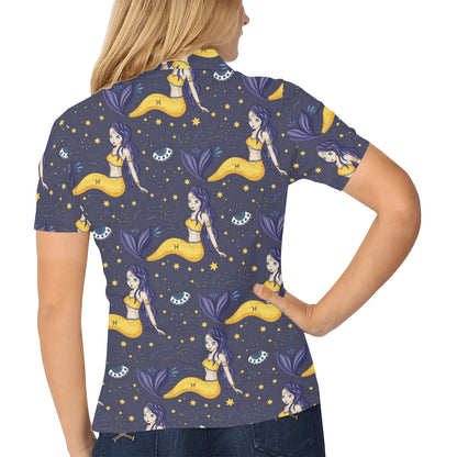 Pisces Pattern Print Design A04 Women's Polo Shirt