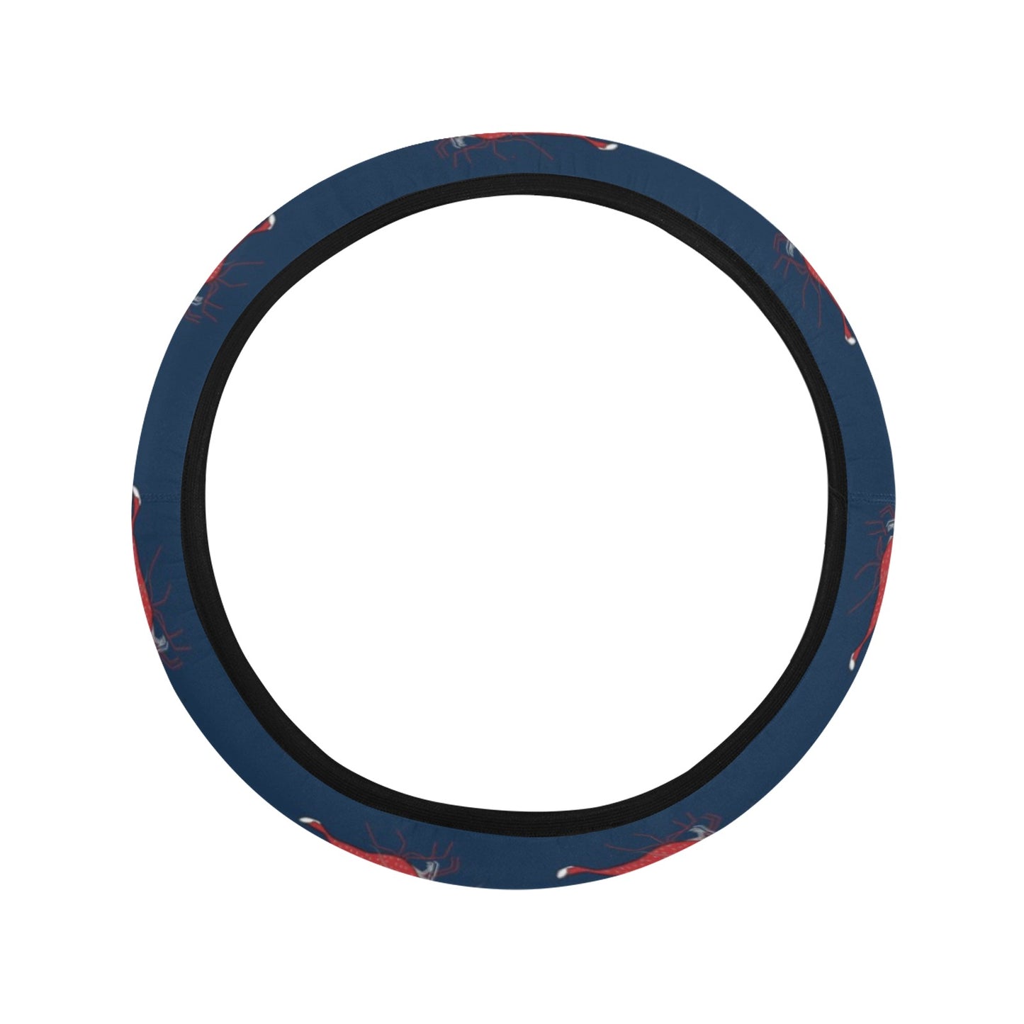 Shrimp Print Design LKS305 Steering Wheel Cover with Elastic Edge