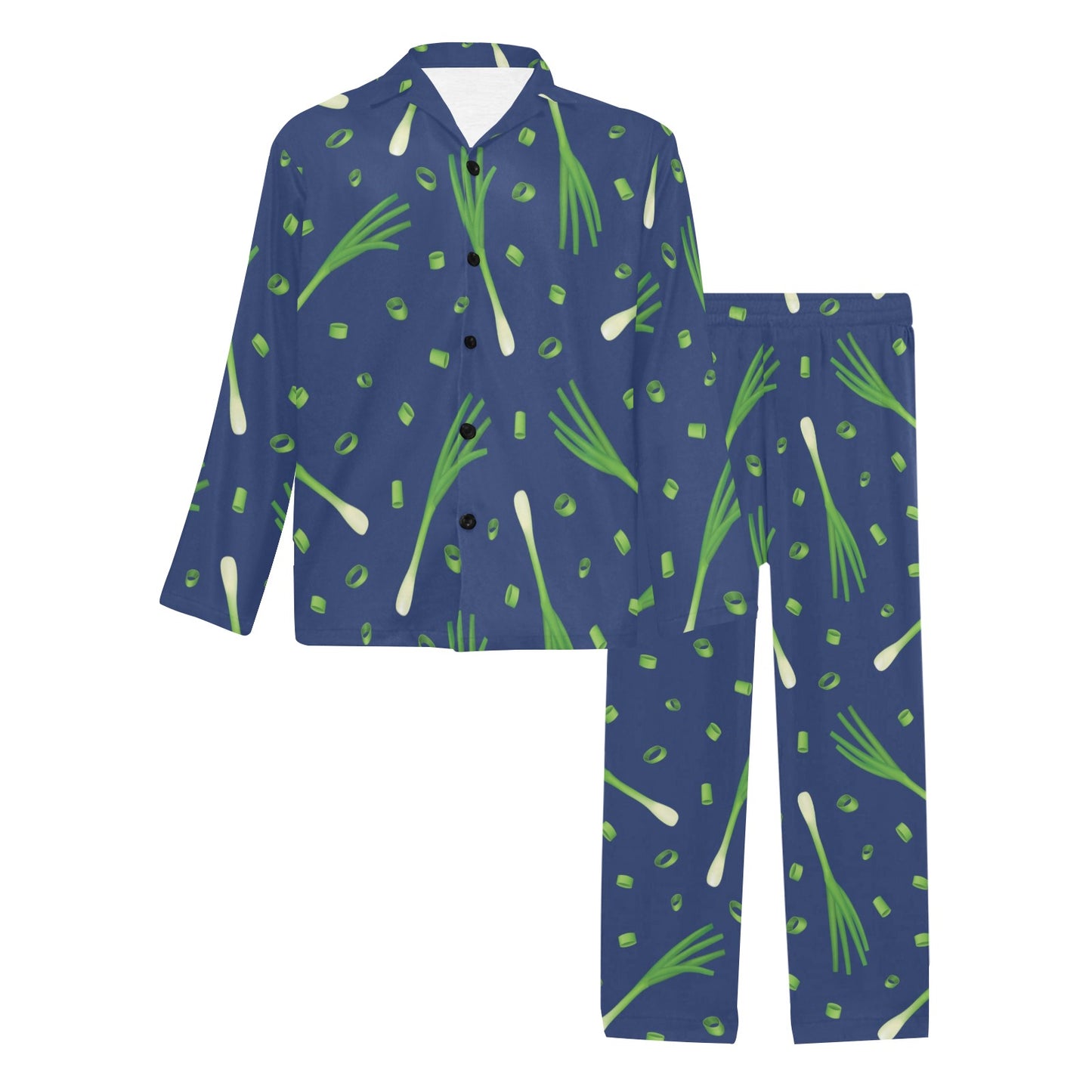 Leek Pattern Print Design 02 Men's Long Pajama Set
