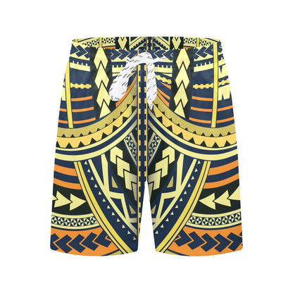 Polynesian Tattoo Print Men's Swim Trunks Beach Shorts