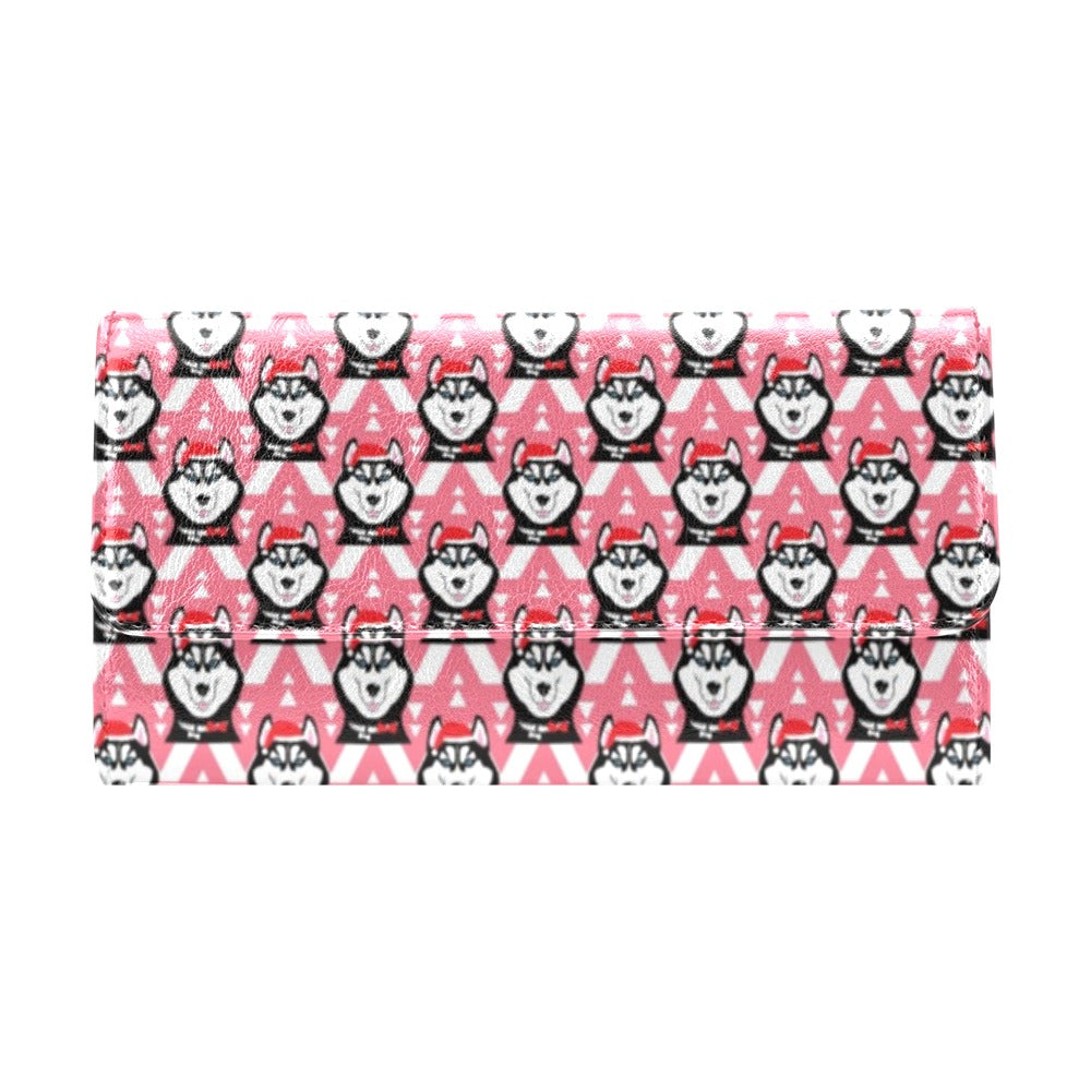 Siberian Huskies Christmas Themed Print Design LKS302 Women's Trifold Wallet