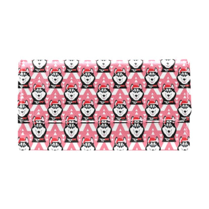 Siberian Huskies Christmas Themed Print Design LKS302 Women's Trifold Wallet