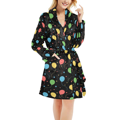 Ballon Colorful Pattern Print Design 04 Women's Fleece Robe