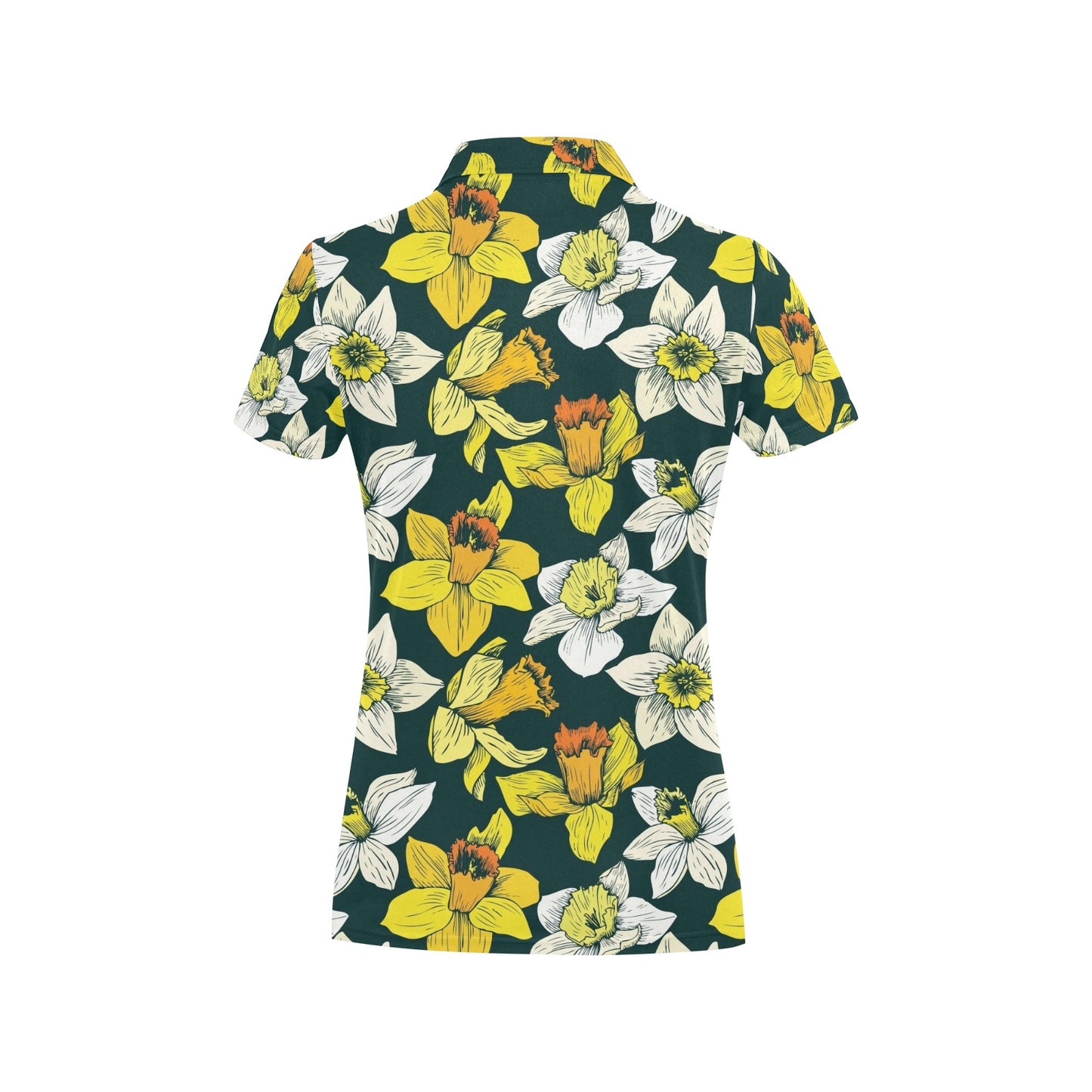 Daffodils Pattern Print Design DF02 Women's Polo Shirt