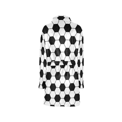 Soccer Ball Texture Print Design LKS303 Women's Fleece Robe