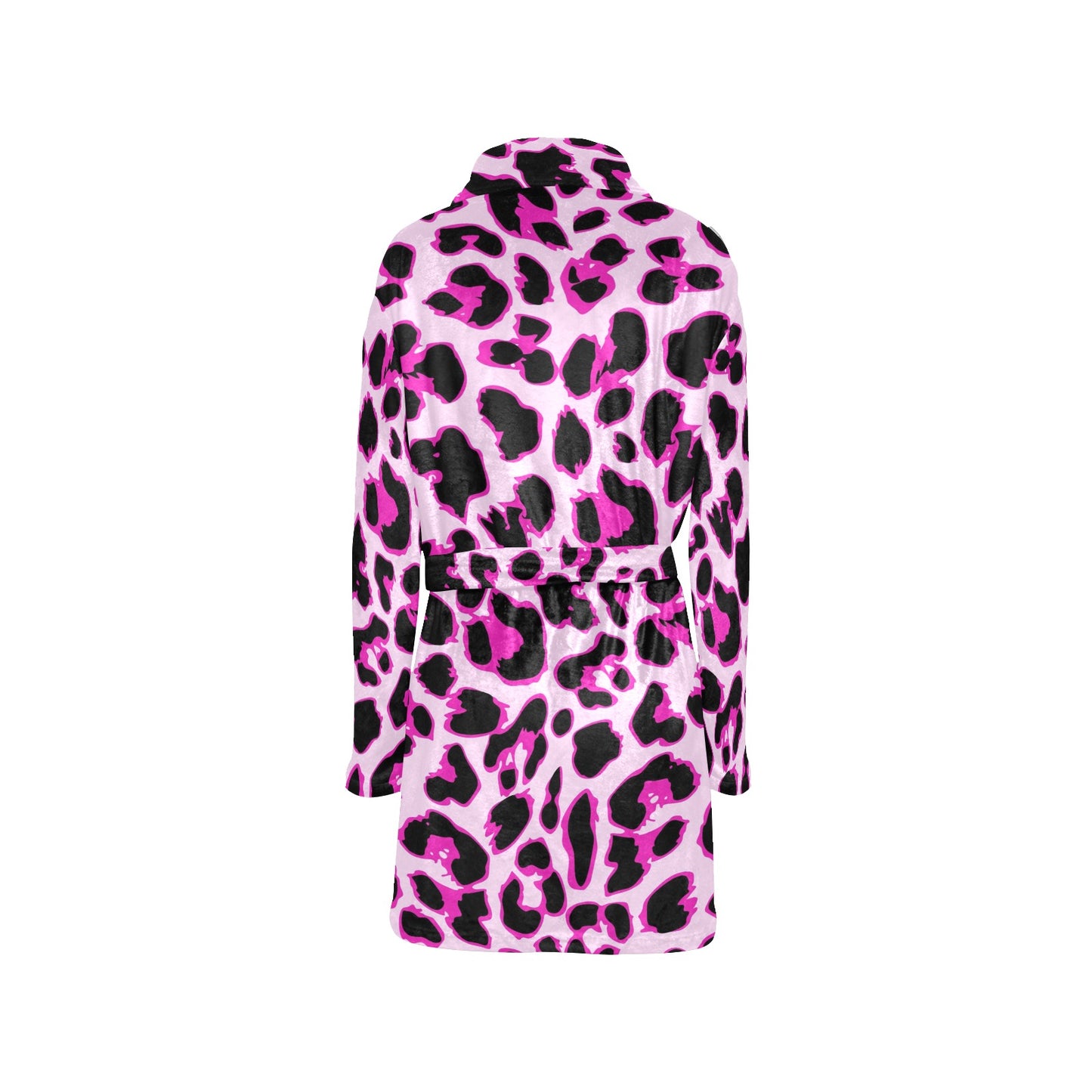 Pink Leopard Print Women's Fleece Robe