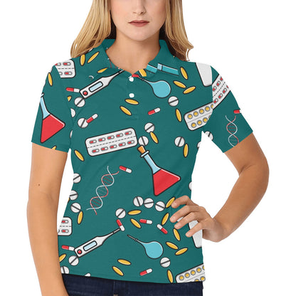 Nurse Pattern Print Design A05 Women's Polo Shirt