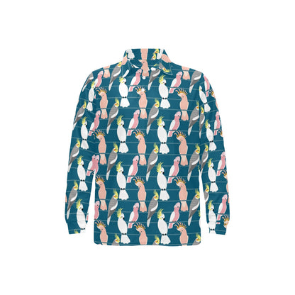 Cockatoo Print Design LKS401 Long Sleeve Polo Shirt For Men's