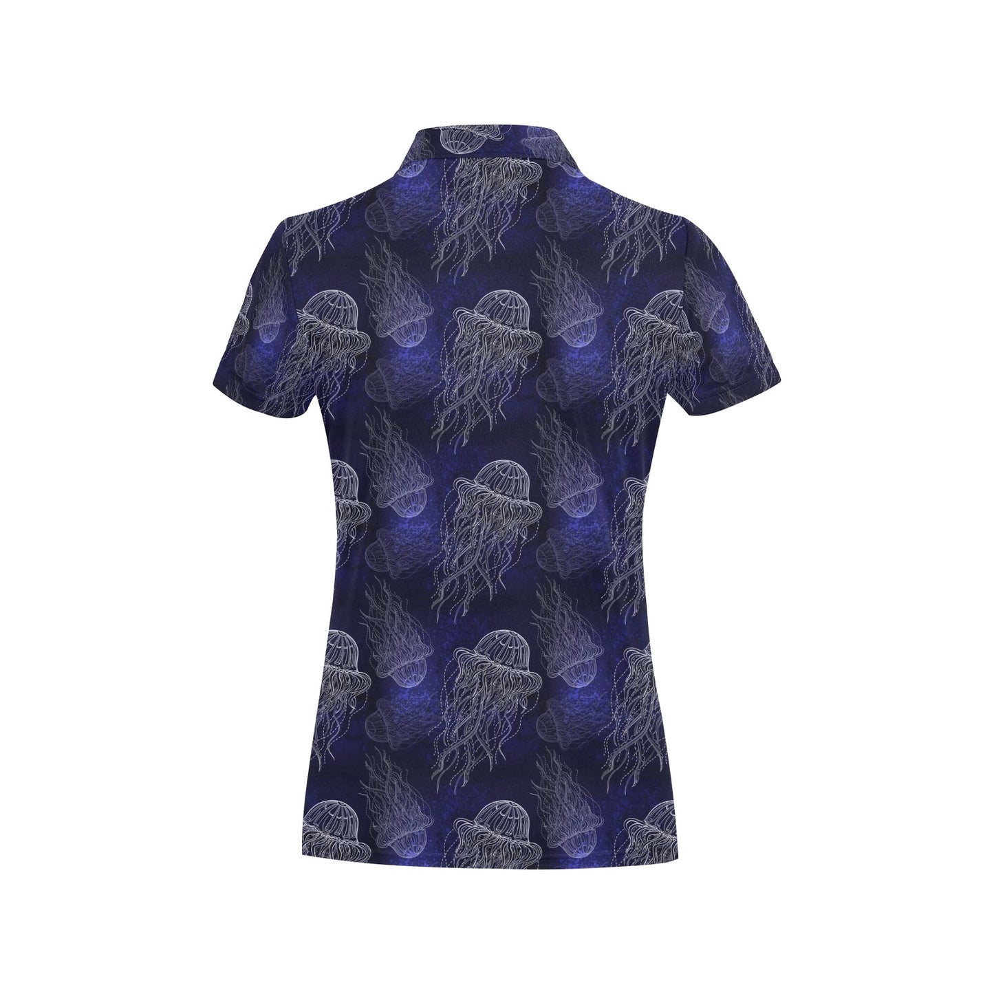 Jellyfish Pattern Print Design 02 Women's Polo Shirt