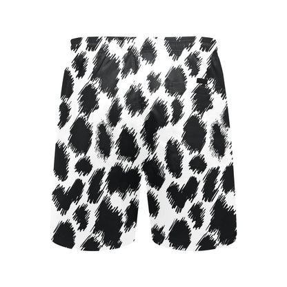 Cheetah Black Print Pattern Men's Swim Trunks Beach Shorts